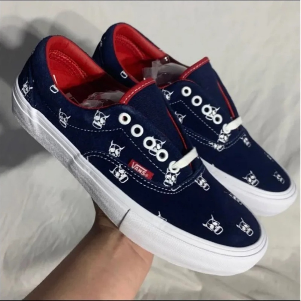 Vans Era Pro Kader Sylla Devil Navy Blue White Red Shoes New Mens 7.5 , 9